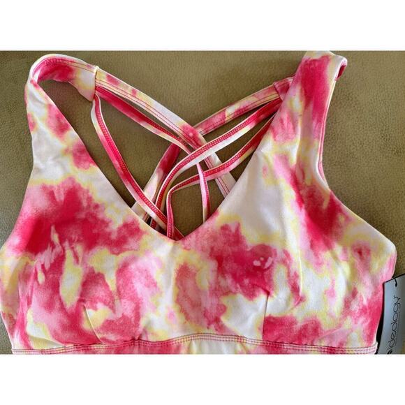 Ideology Women's Small Tie Dye Low Impact Sports Bra Pink - Picture 2 of 7